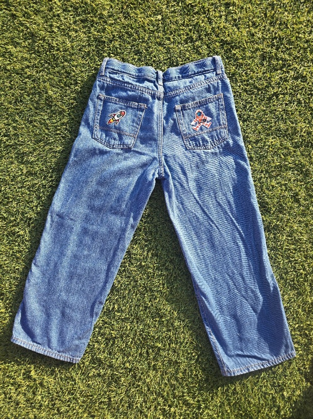 Cat & Jack Baggy Jeans with Rocket & Astronaut Pocket Patches